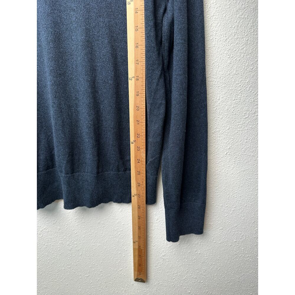 Banana Republic V Neck Sweater Blue L Silk Cashmere - Picture 12 of 12